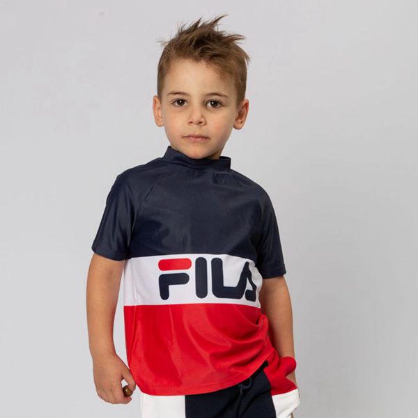 Camisetas Manga Corta Fila Niños Azul Marino / Blancas / Rojas - Palm Springs Swim - España 431285ZG